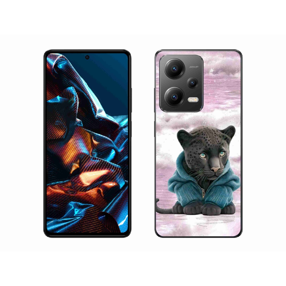 Gélový kryt mmCase na Xiaomi Redmi Note 12 Pro 5G - čierny panter vo svetri