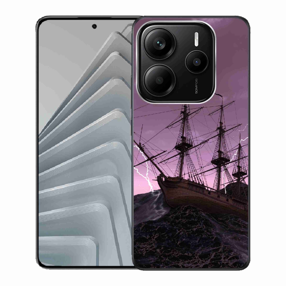 Gélový kryt mmCase na Xiaomi Redmi Note 14 5G - loď v bouři