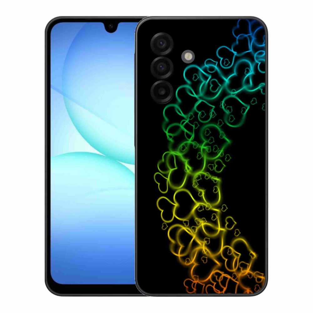 Gélový kryt mmCase na Samsung Galaxy A17 4G/5G - farebné srdiečka