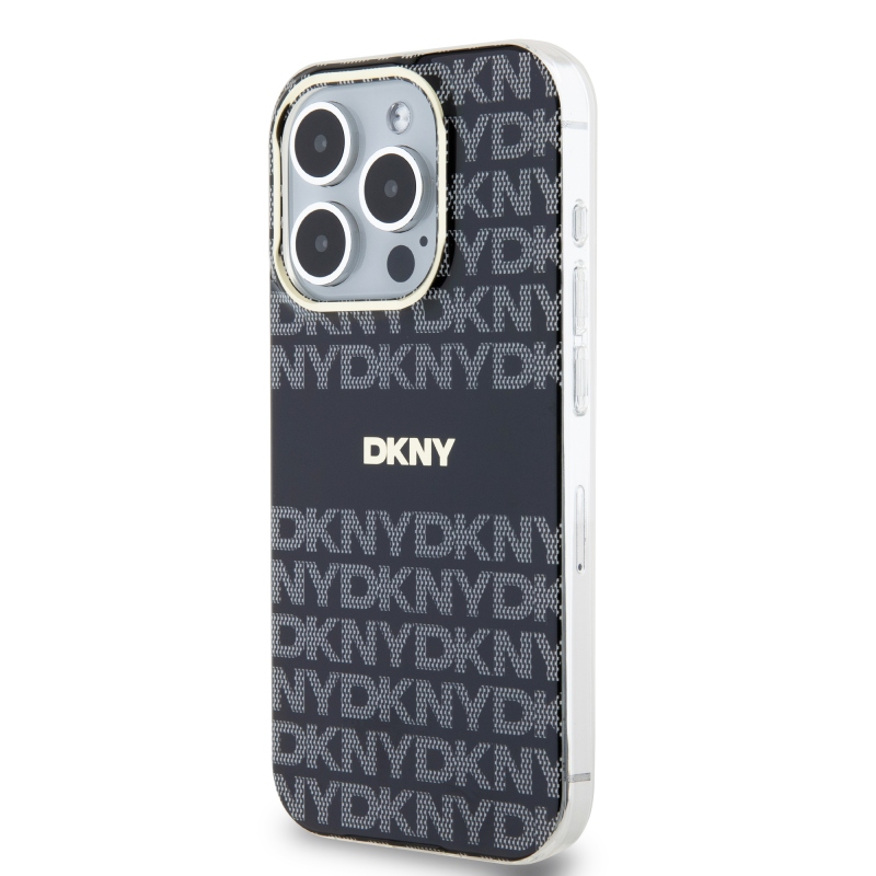 DKNY PC/TPU Repeat Pattern Tonal Stripe Magsafe Zadný Kryt pre iPhone 13 Pro Black