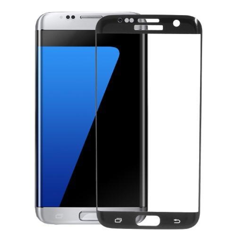 Full celoplošné tvrdené fixační sklo na displej Samsung Galaxy S7 edge - čierny lem