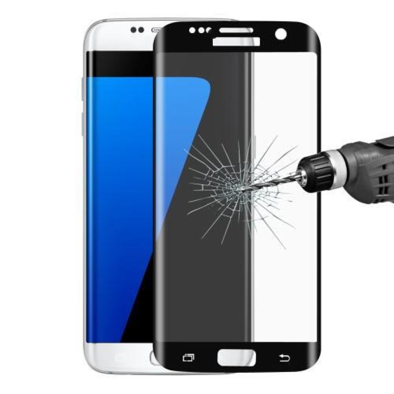 Full celoplošné tvrdené sklo na displej Samsung Galaxy S7 Edge - čierny lem