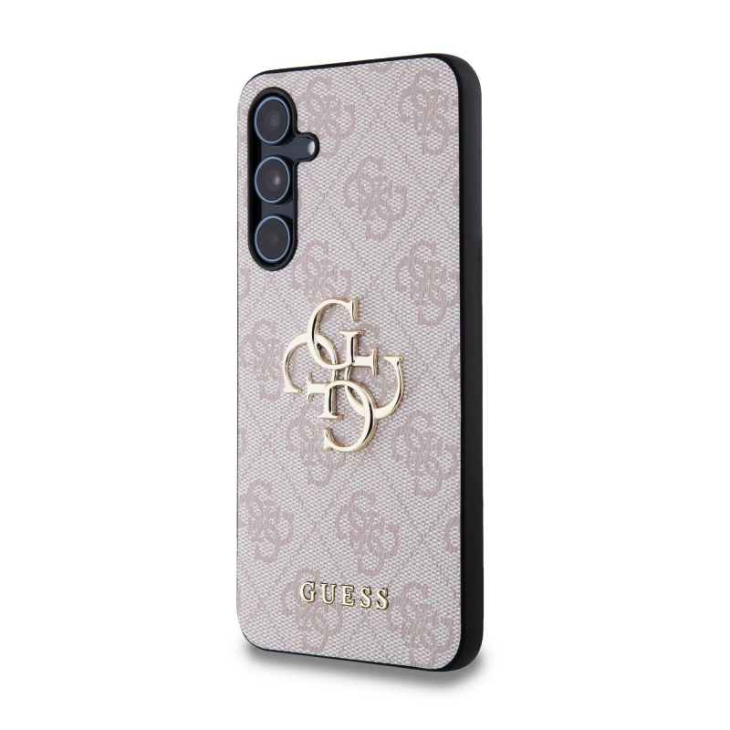 Guess PU 4G Metal Logo Zadný Kryt pre Samsung Galaxy A55 5G Pink