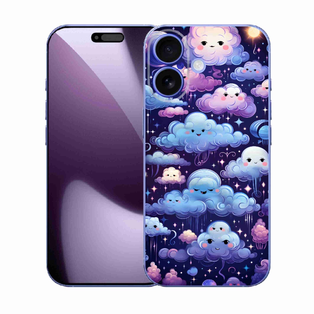 Gélový kryt mmCase na iPhone 17 - mráčiky