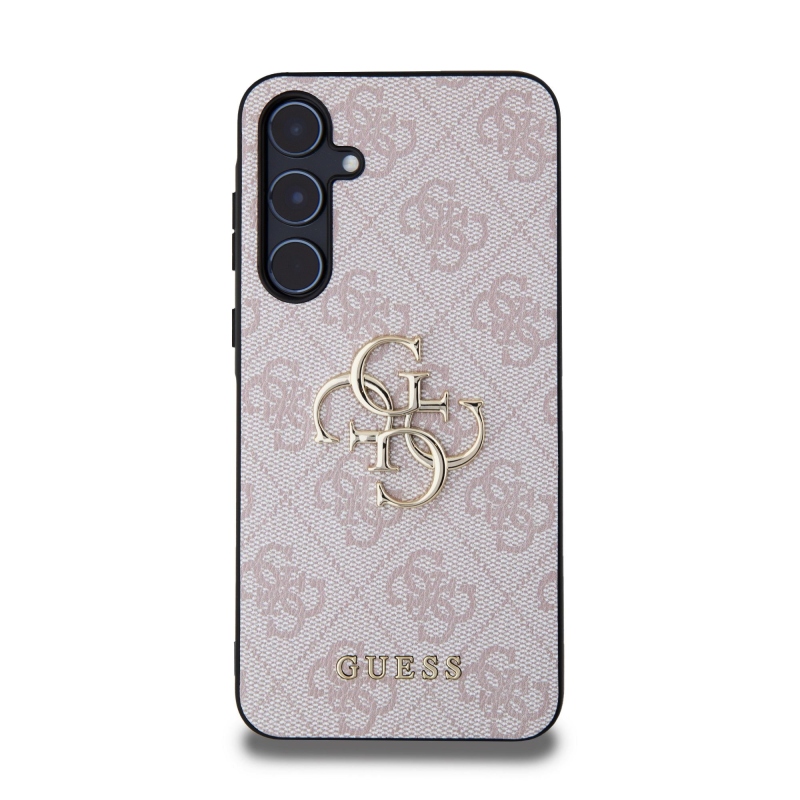 Guess PU 4G Metal Logo Zadný Kryt pre Samsung Galaxy A55 5G Pink