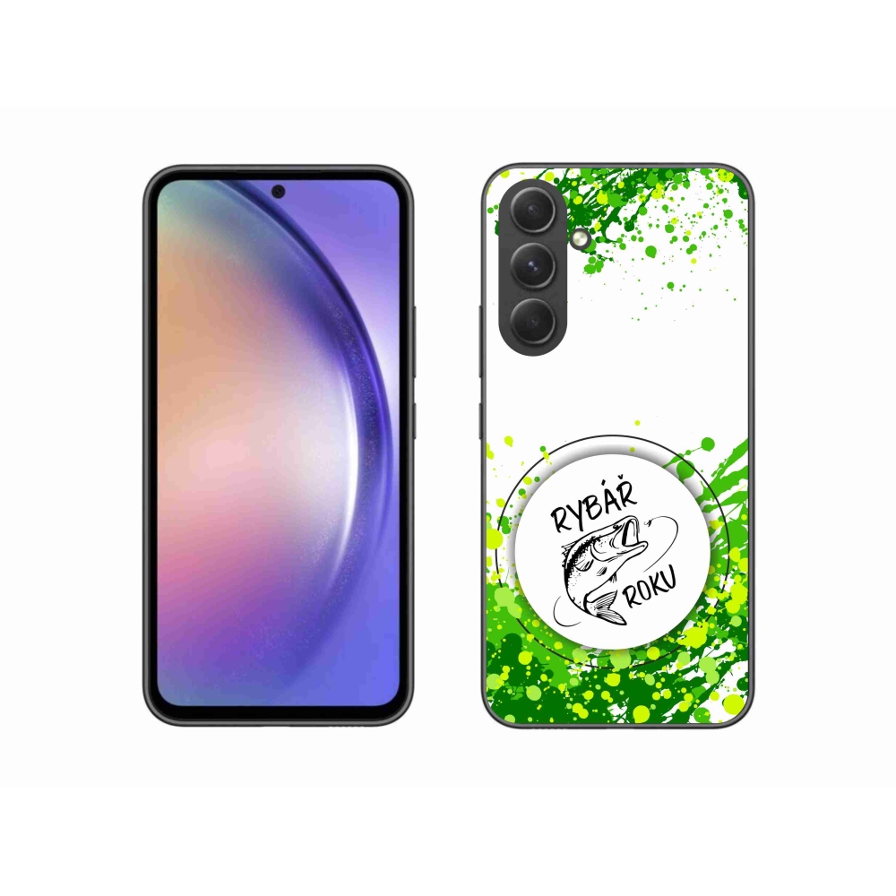 Gélový kryt mmCase na Samsung Galaxy A54 5G - rybár roka biele pozadie