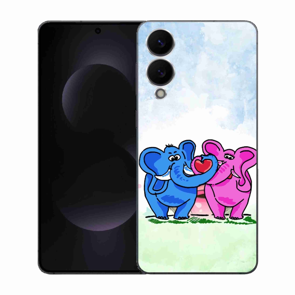Gélový kryt mmCase na Samsung Galaxy S25 Edge - zamilovaní slony