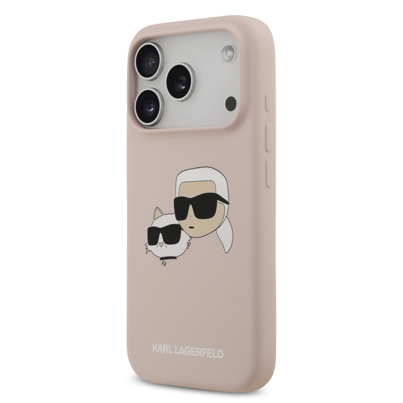 Karl Lagerfeld Liquid Silicone Double Heads MagSafe zadný kryt pre iPhone 17 Pro Pink