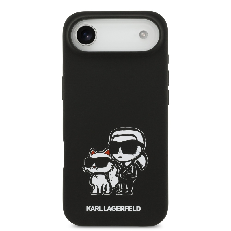 Karl Lagerfeld Liquid Silicone K&CH Sketch MagSafe Back Cover pre iPhone 17 Air Black