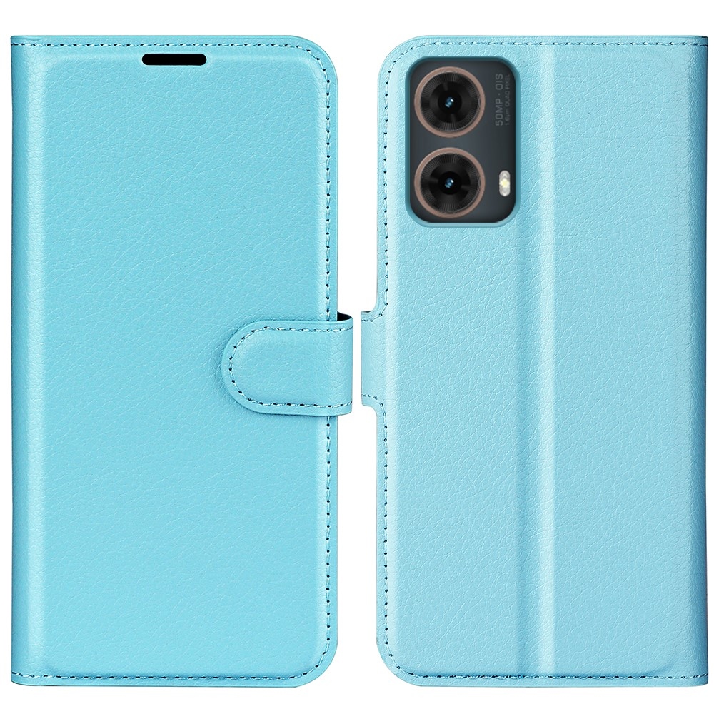 Litchi knižkové púzdro na Motorola Moto G85 5G - modré