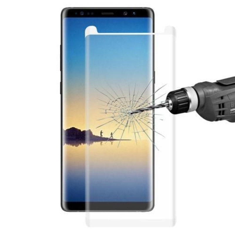 FXM4 celoplošné tvrdené sklo na displej Samsung Galaxy Note 8 - biele