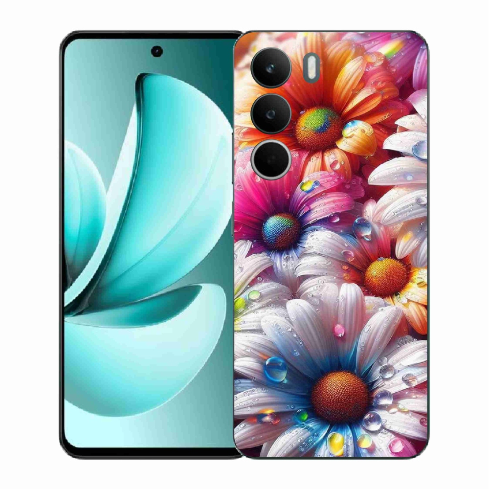 Gélový kryt mmCase na Realme C71 - farebné margaréty