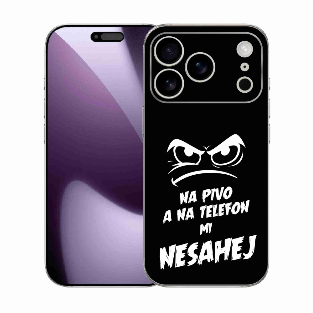 Gélový kryt mmCase na iPhone 17 Pro - pivný motív 2 čierne pozadie