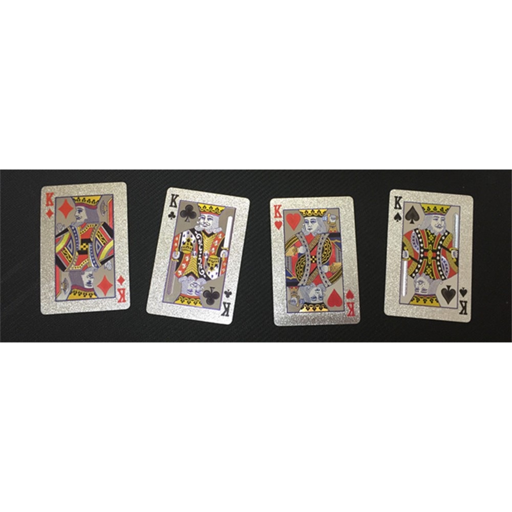 Vodeodolné plastové hracie karty 100 dolárov v striebornom prevedení 54 ks