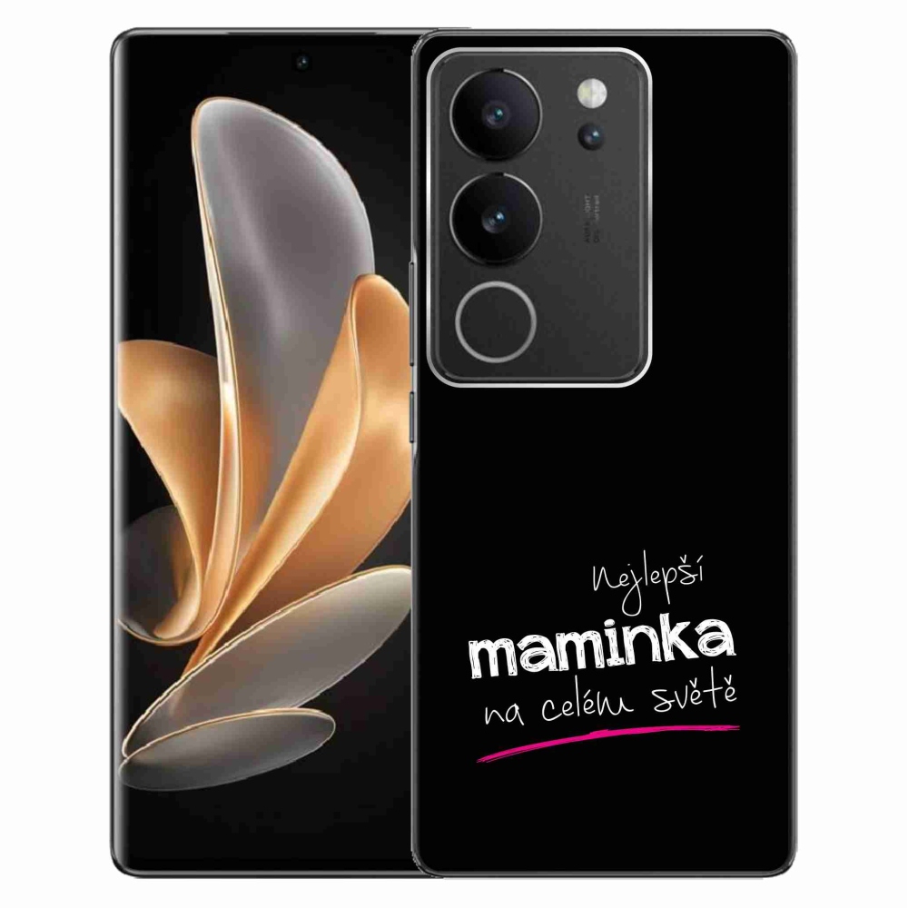Gélový kryt mmCase na Vivo V29 5G - najlepšia mamička 4 čierne pozadie