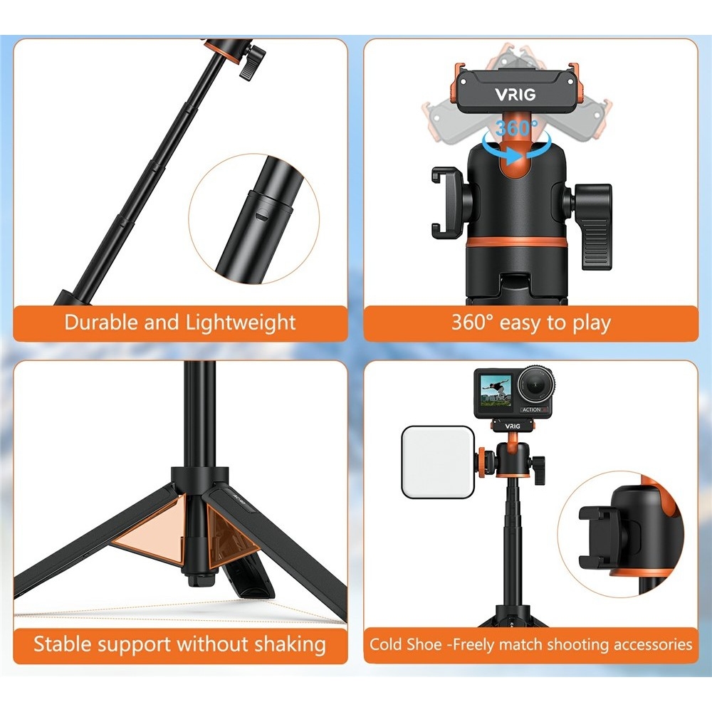 VRIG Magnetický rýchloupínací statív pre DJI Osmo Action 5 Pro, 4 a 3