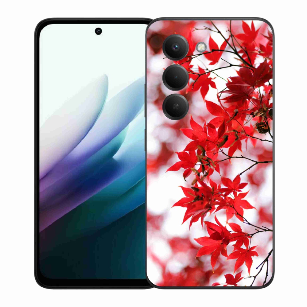 Gélový kryt mmCase na Xiaomi Redmi 15 4G/5G (171mm) - červené listy