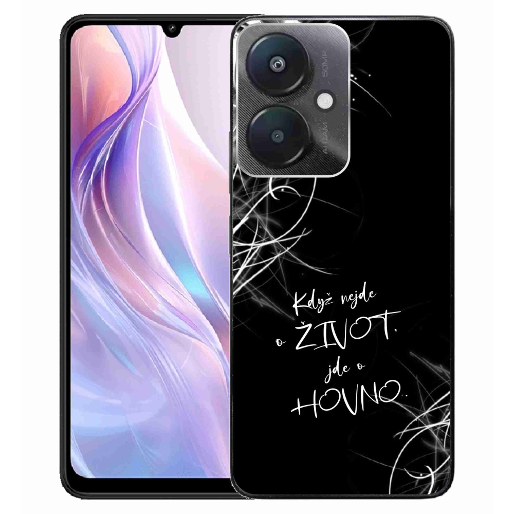 Gélový kryt mmCase na Xiaomi Redmi 13C 5G - vtipný text 16 čierne pozadie