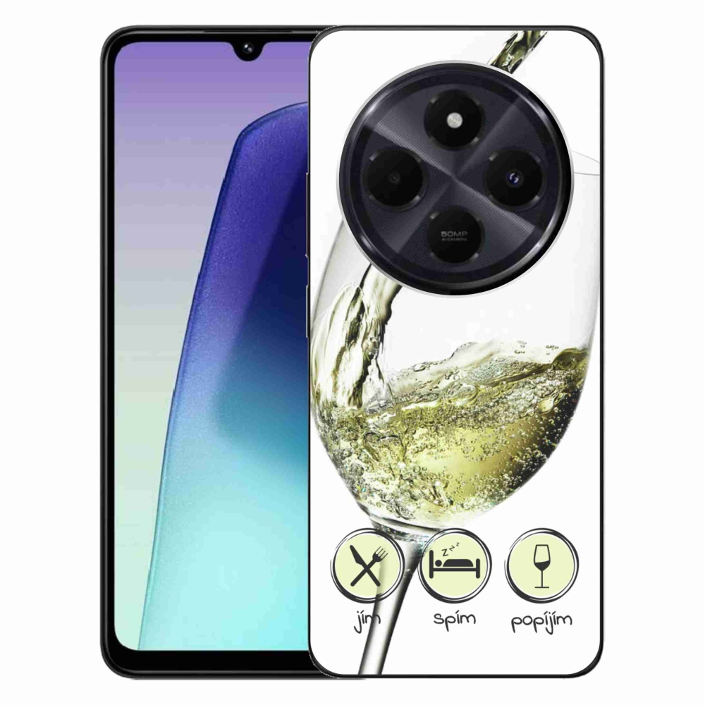 Gélový obal mmCase na Xiaomi Redmi 14C/Poco C75 - pohár vína bielej