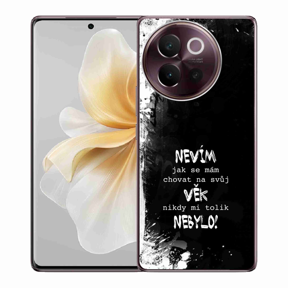 Gélový kryt mmCase na Vivo V40 Lite 5G - vtipný text 14 čierne pozadie