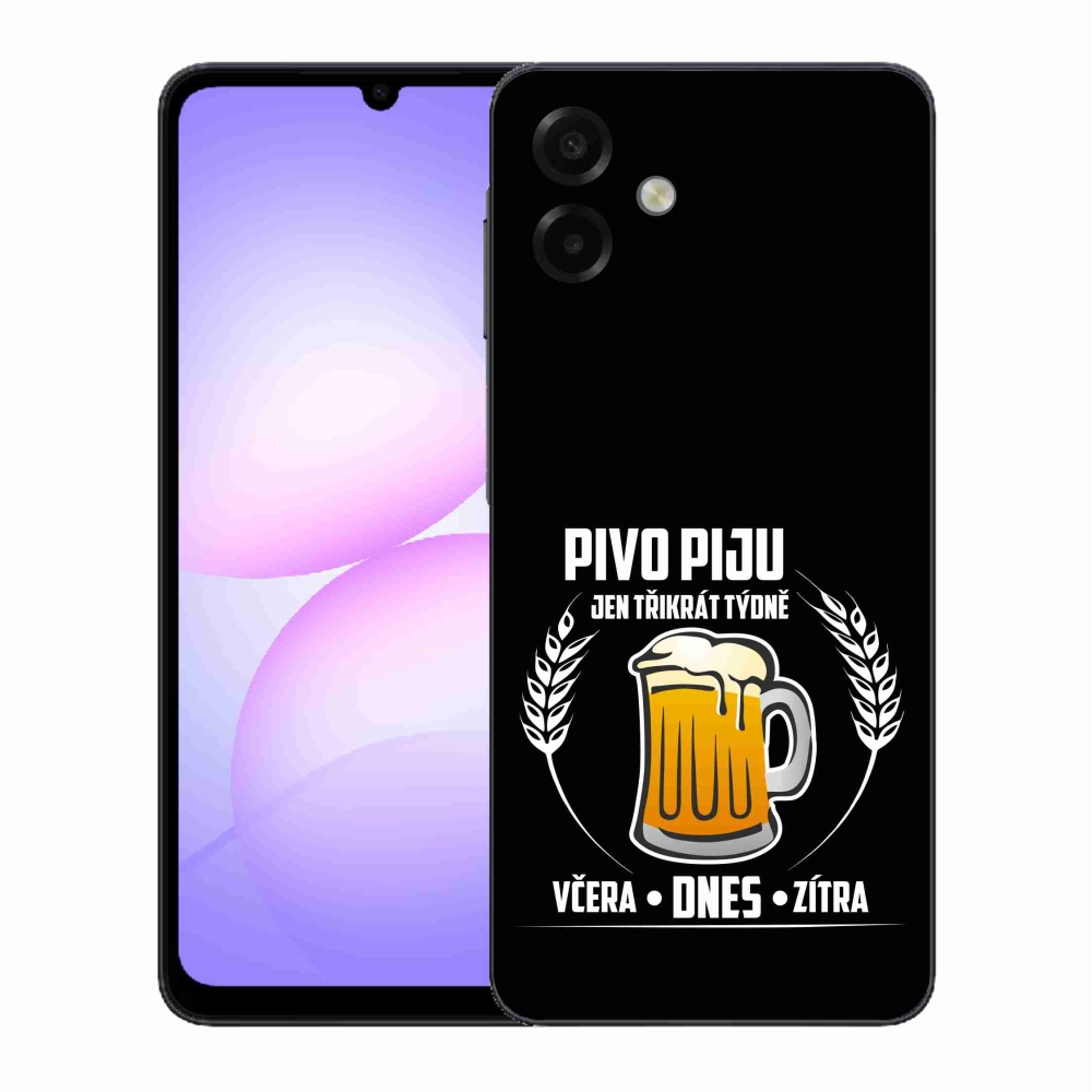 Gélový kryt mmCase na Samsung Galaxy A07 4G - pivný motív čierne pozadie