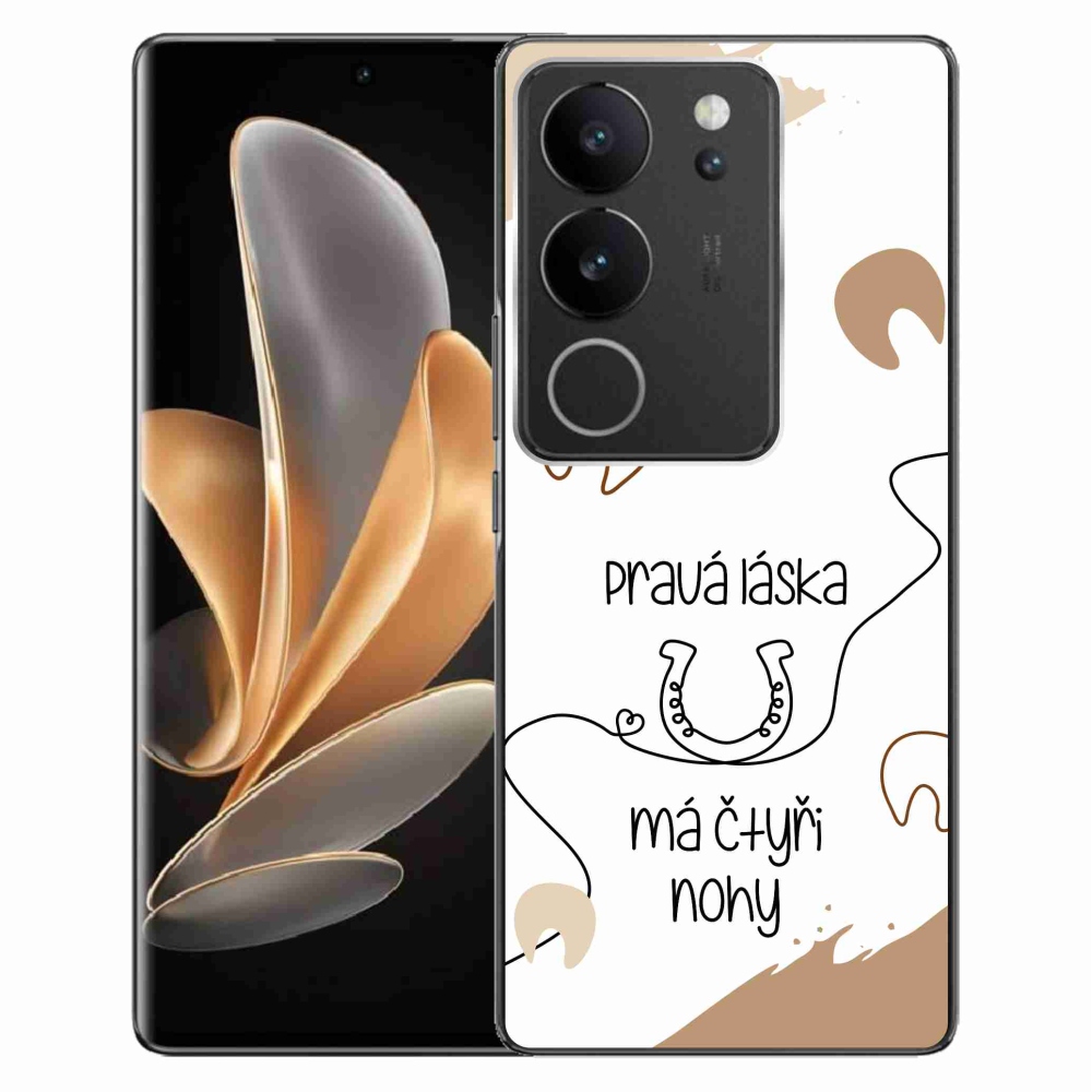 Gélový kryt mmCase na Vivo V29 5G - konský motív biele pozadie