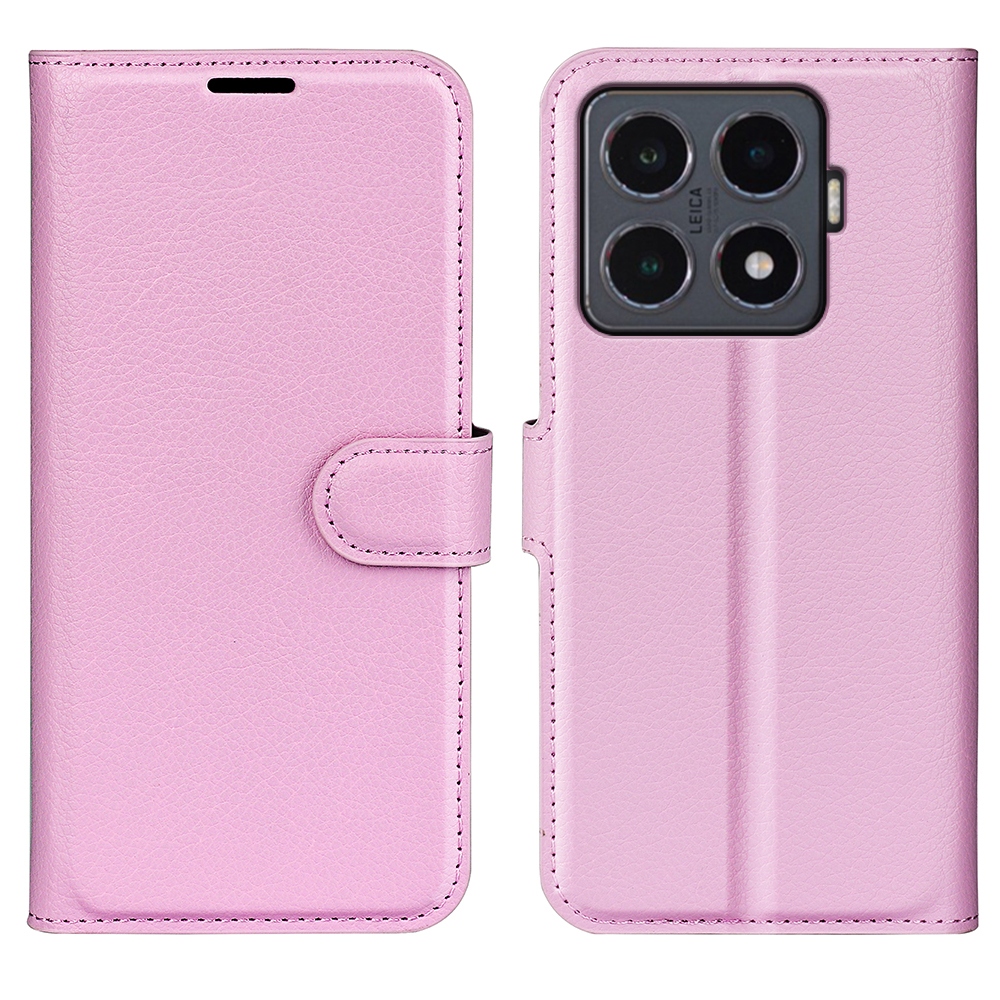 Litchi knižkové púzdro na Xiaomi 15T Pro - ružové