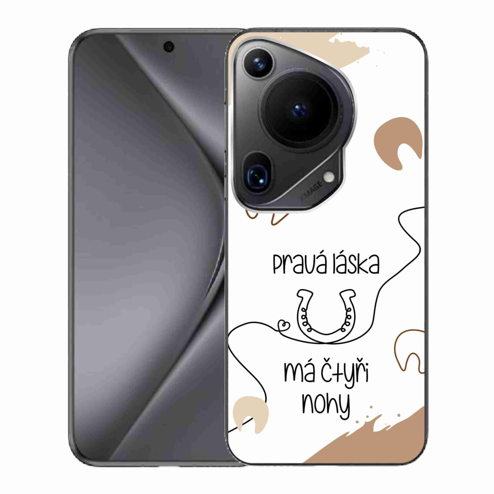 Gélový kryt mmCase na Huawei Pura 70 Ultra - konský motív biele pozadie