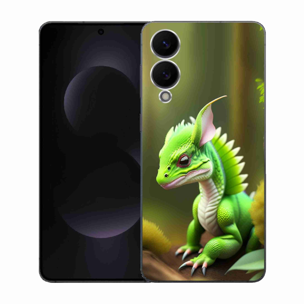 Gélový kryt mmCase na Samsung Galaxy S25 Edge - zelený dráčik