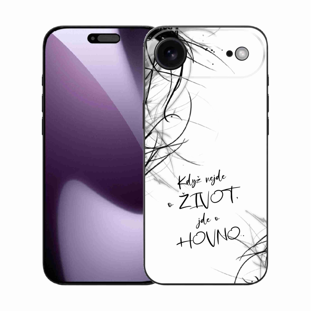 Gélový kryt mmCase na iPhone 17 Air - vtipný text 16 biele pozadie