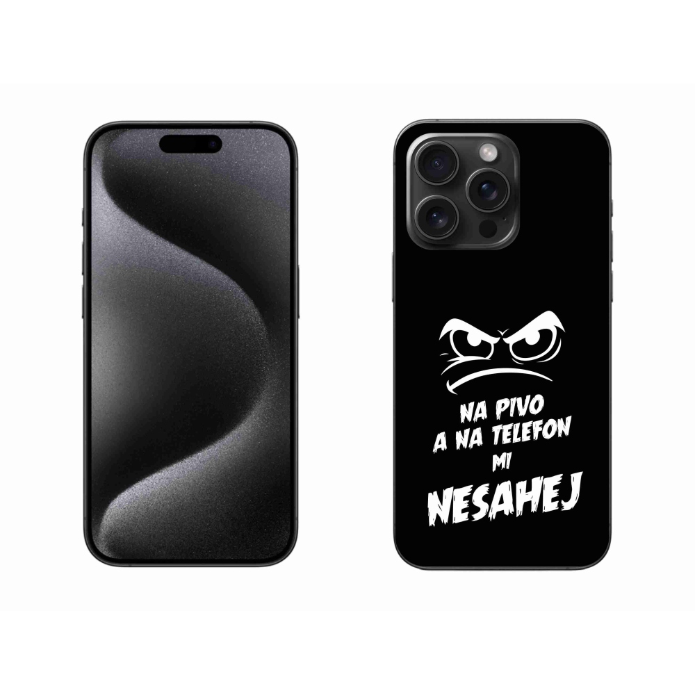 Gélový kryt mmCase na iPhone 15 Pro Max - pivný motív 2 čierne pozadie