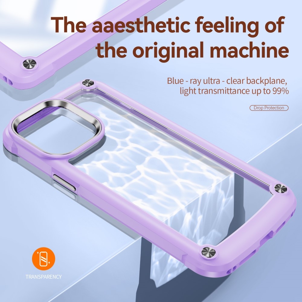 Gélový obal s pevným chrbtom na iPhone 15 Pro Max - fialový