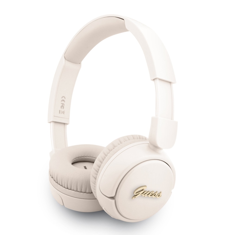 Guess Script Metal Logo Bezdrôtové Slúchadlá Beige