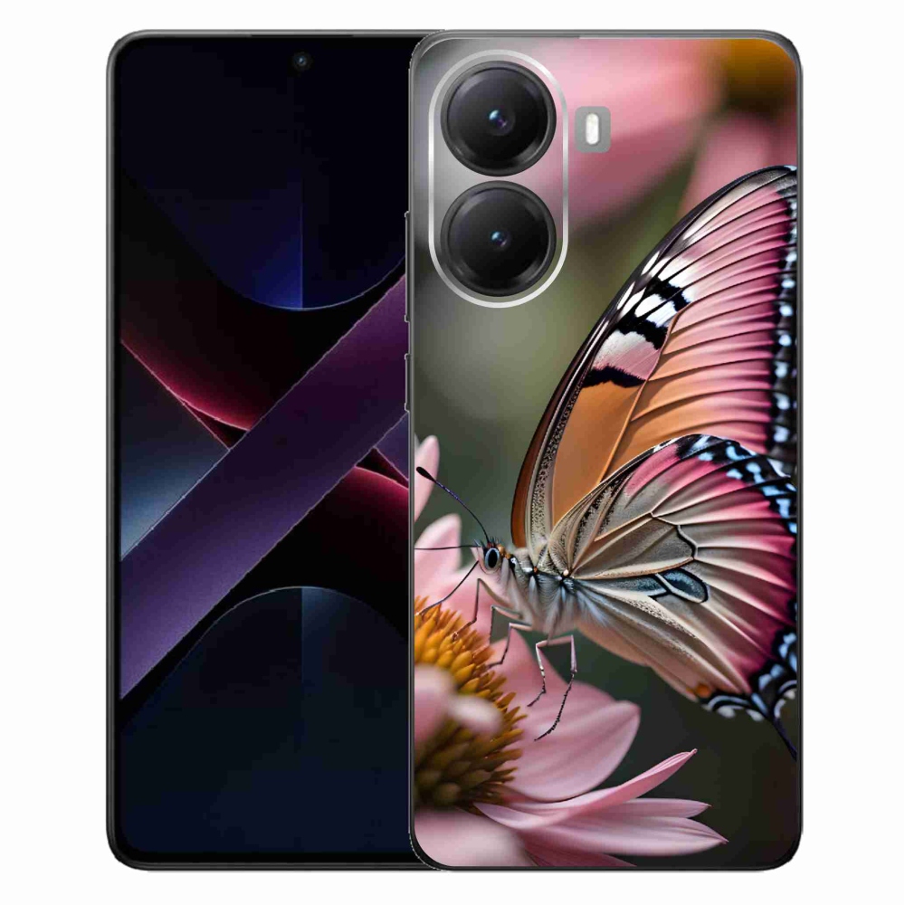 Gélový kryt mmCase na Xiaomi Poco X7 Pro 5G - farebný motýľ