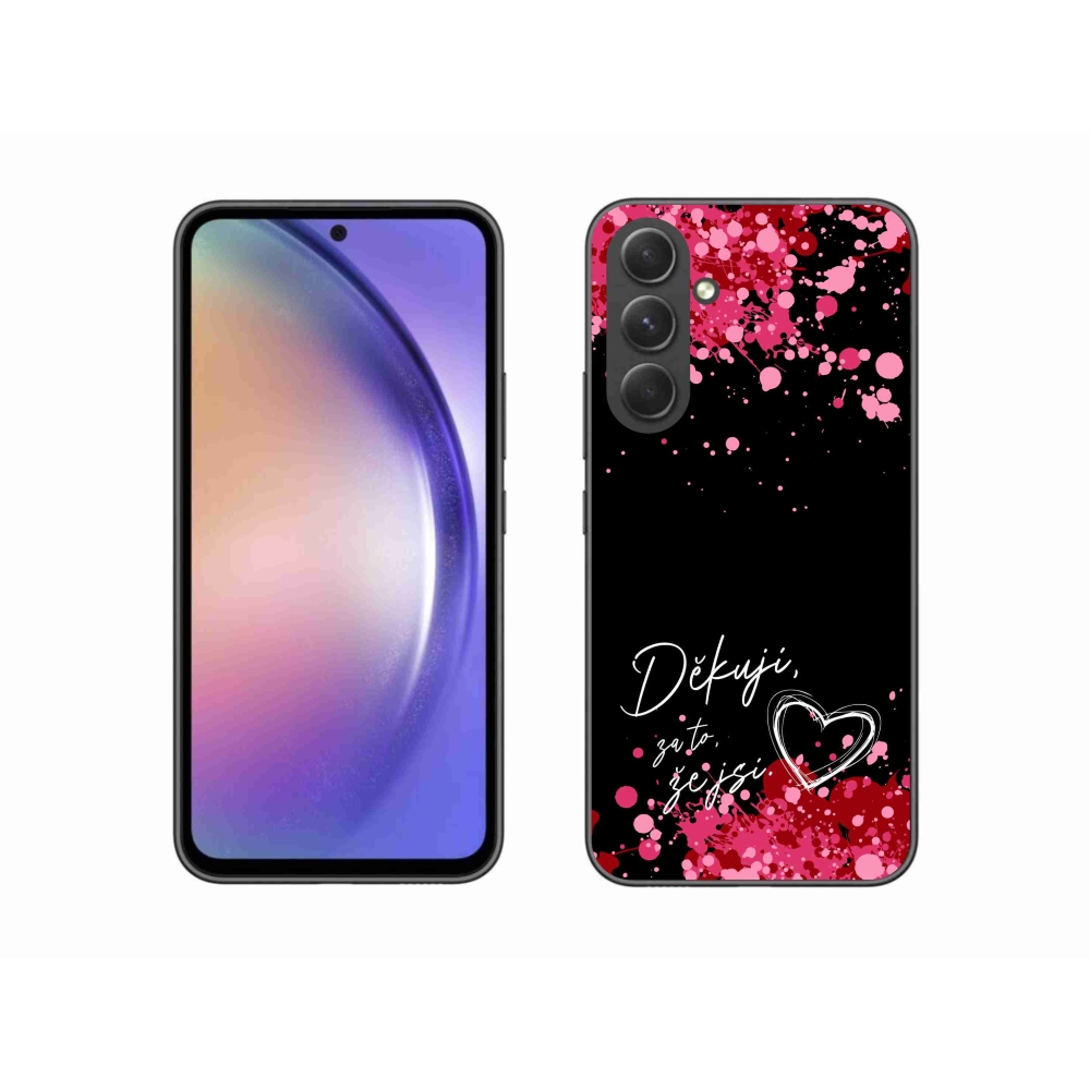 Gélový kryt mmCase na Samsung Galaxy A54 5G - zamilovaný text 2 čierne pozadie
