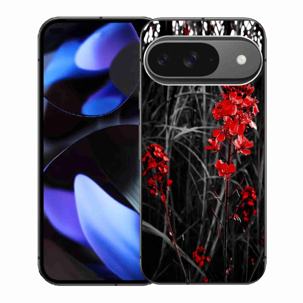 Gélový kryt mmCase na Google Pixel 9/9 Pro - červená rastlina