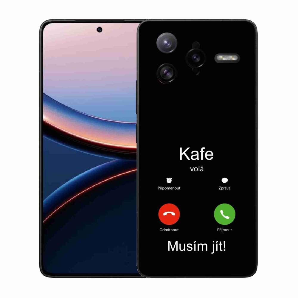 Gélový kryt mmCase na Xiaomi Poco F7 Ultra - kafe volá čierne pozadie