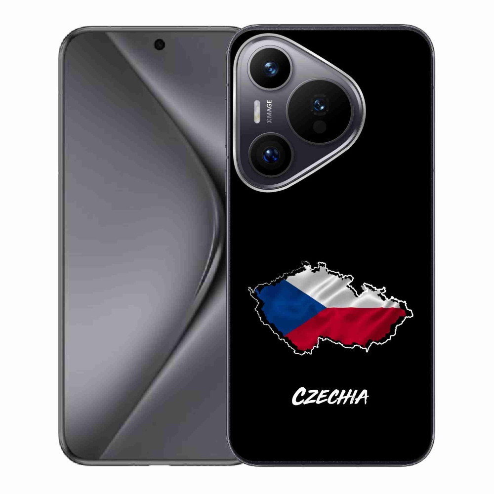 Gélový kryt mmCase na Huawei Pura 70 - Czechia čierne pozadie