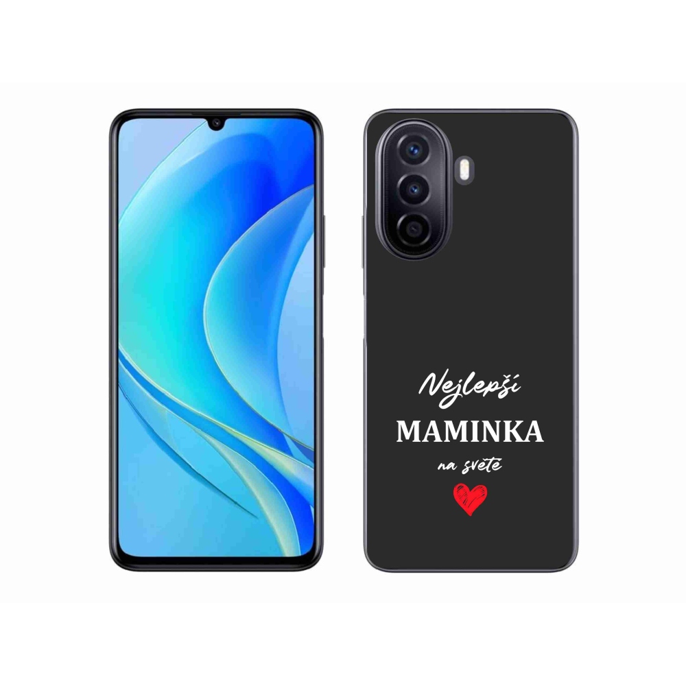 Gélový kryt mmCase na Huawei Nova Y70 - najlepšia mamička 1 čierne pozadie