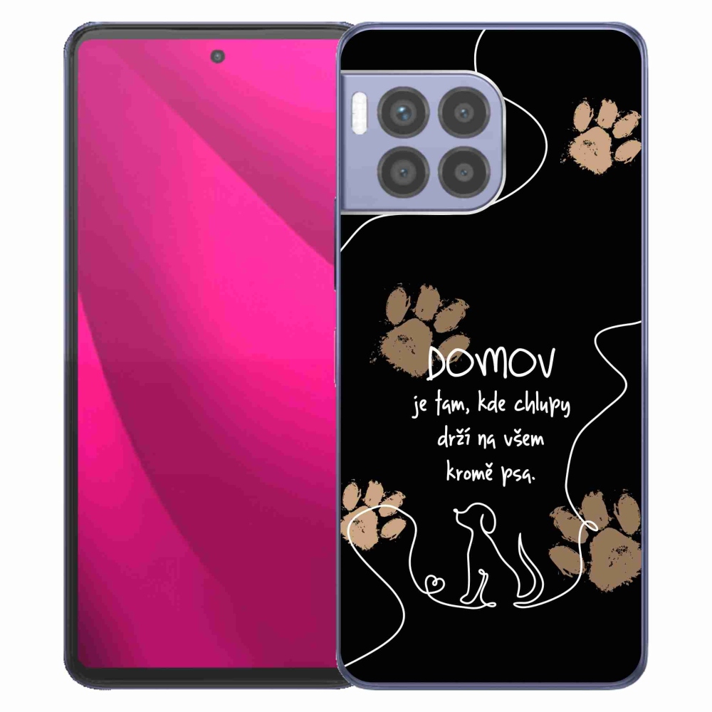 Gélový kryt mmCase na T-Mobile T Phone 2 Pro - psí motív čierne pozadie