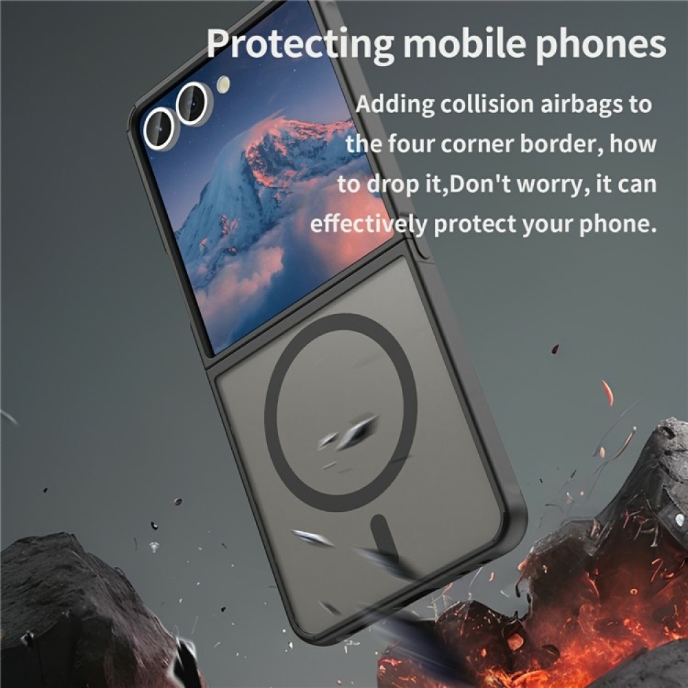 Case matný gélový obal s MagSafe na Samsung Galaxy Z Flip7 5G - čierny