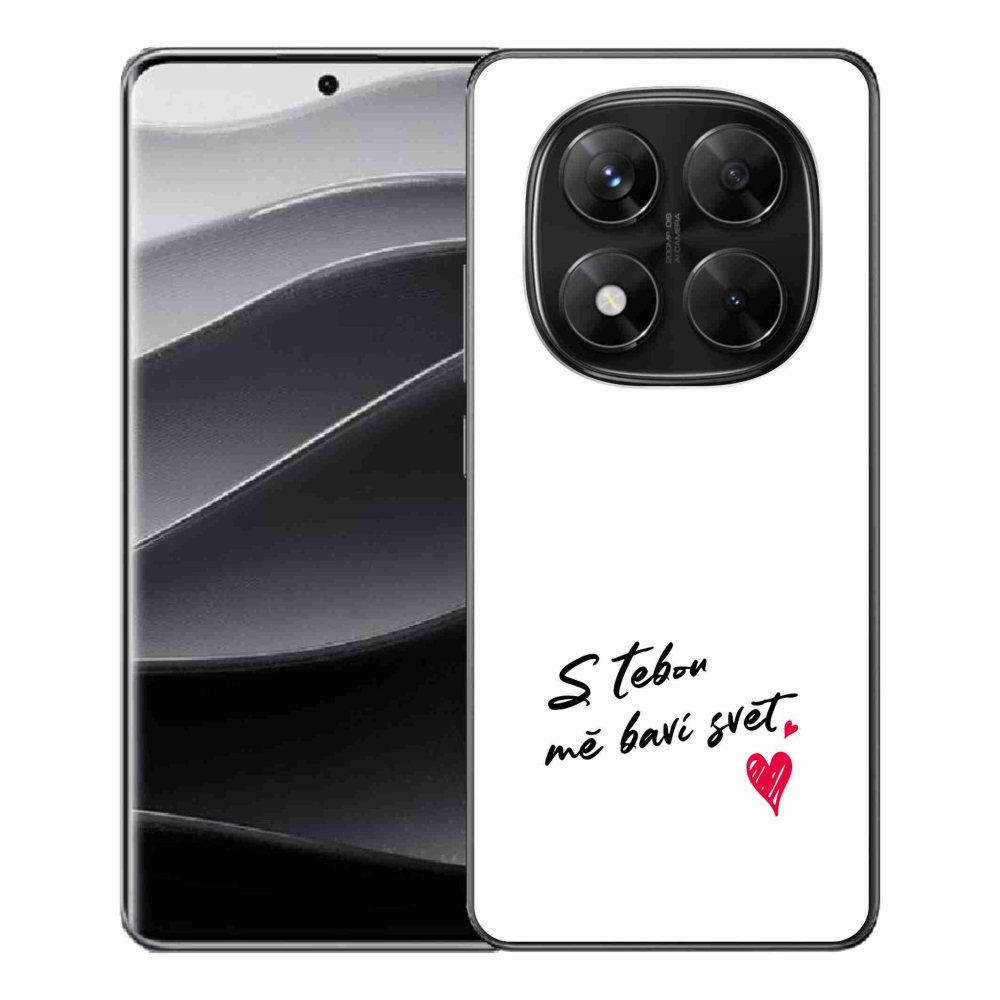 Gélový kryt mmCase na Xiaomi Redmi Note 14 Pro 5G/Poco X7 5G - zamilovaný text 1 biele pozadie