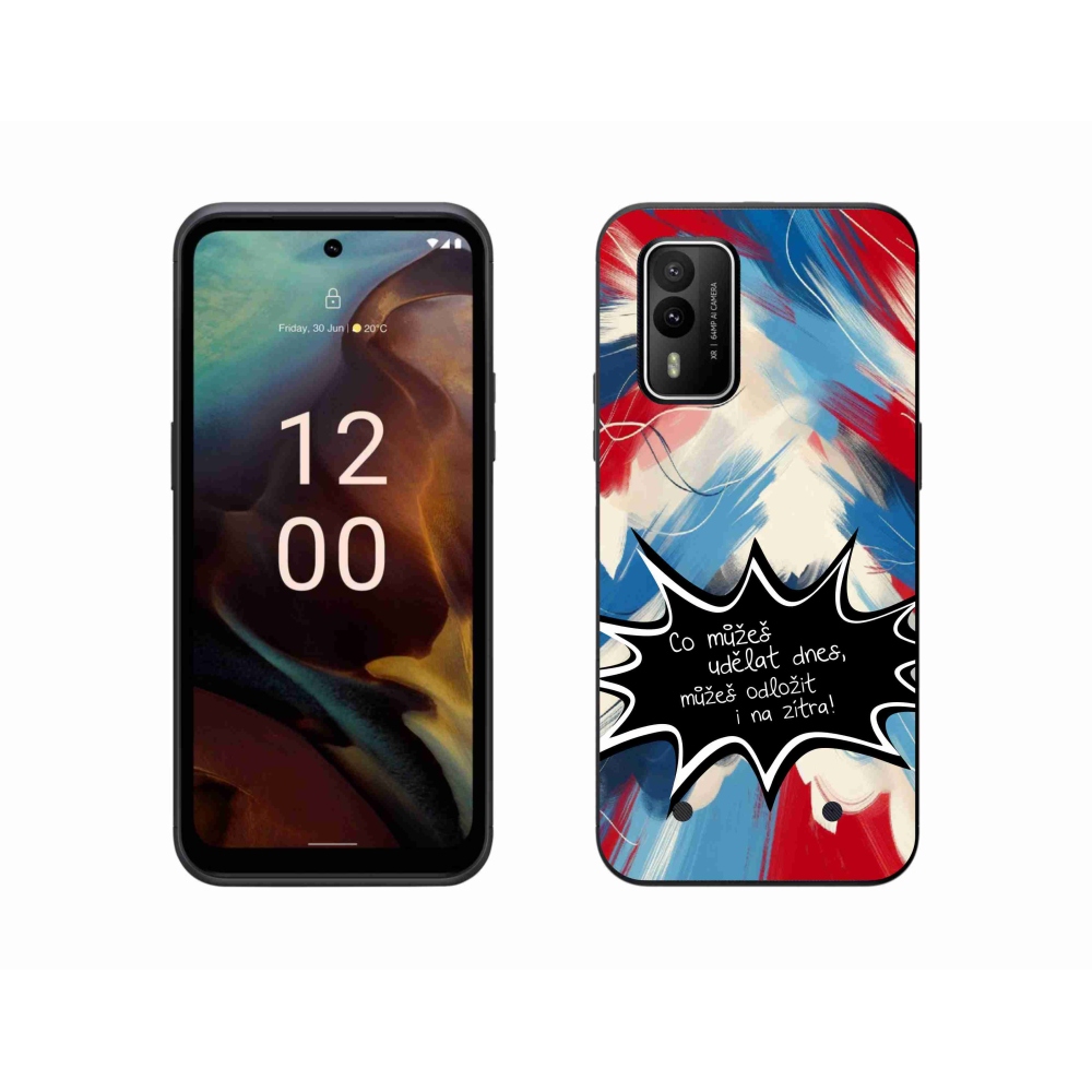 Gélový kryt mmCase na Nokia XR21 - vtipný text 9 čierne pozadie