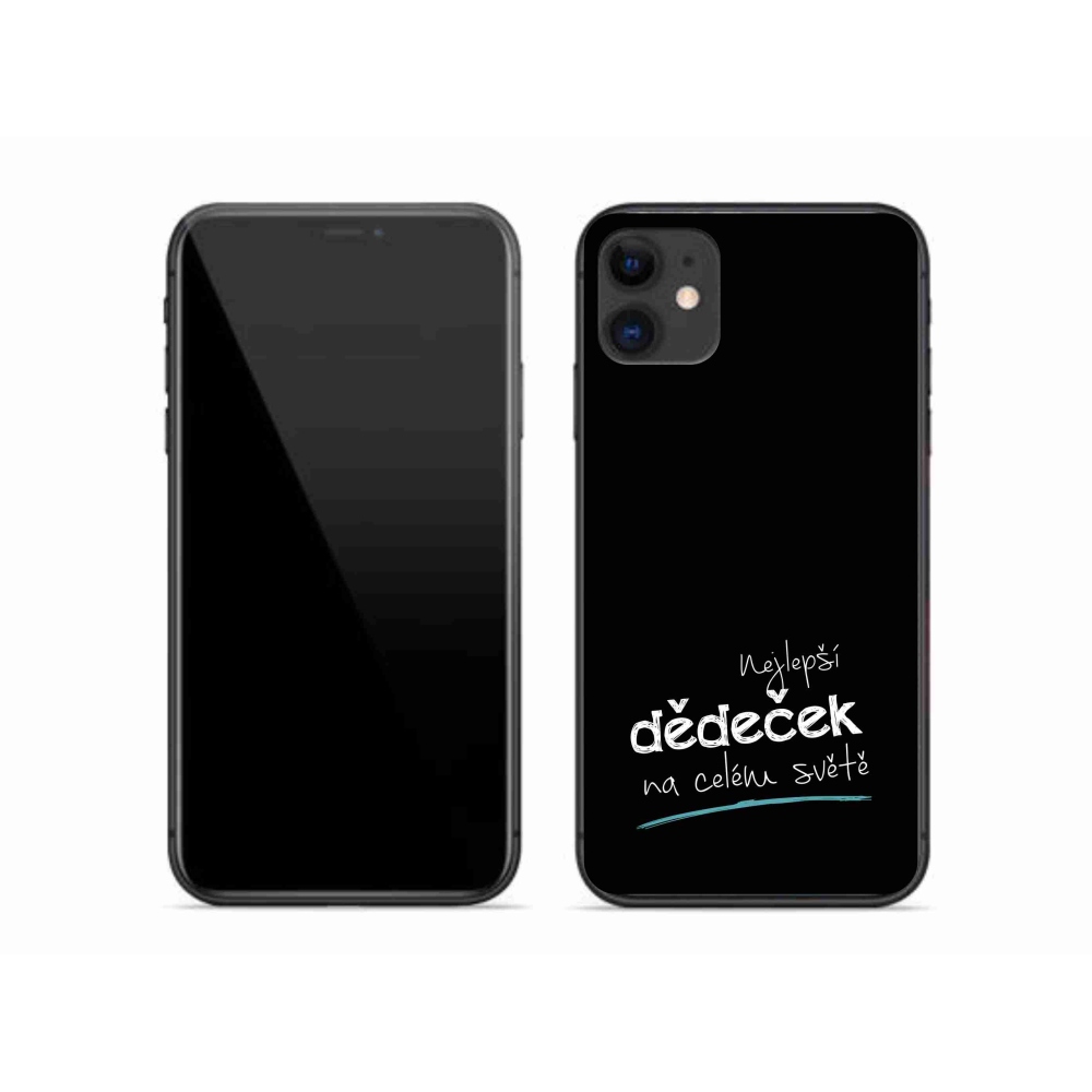 Gélový kryt mmCase na iPhone 11 - najlepší dedko 3 čierne pozadie