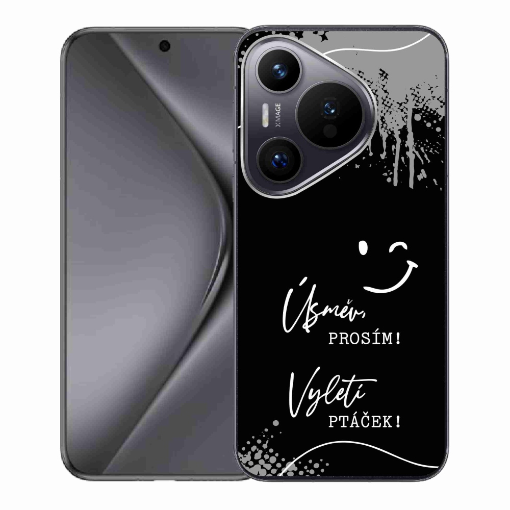 Gélový kryt mmCase na Huawei Pura 70 - vtipný text 4 čierne pozadie