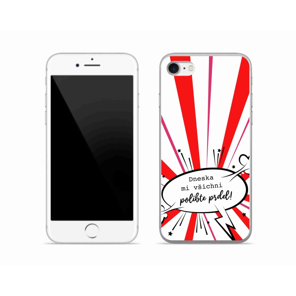 Gélový kryt mmCase na iPhone SE (2022) - vtipný text 15 biele pozadie