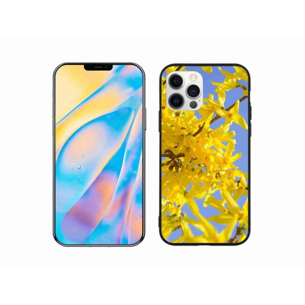 Gélový kryt mmCase na iPhone 12 Pro - žlté kvety