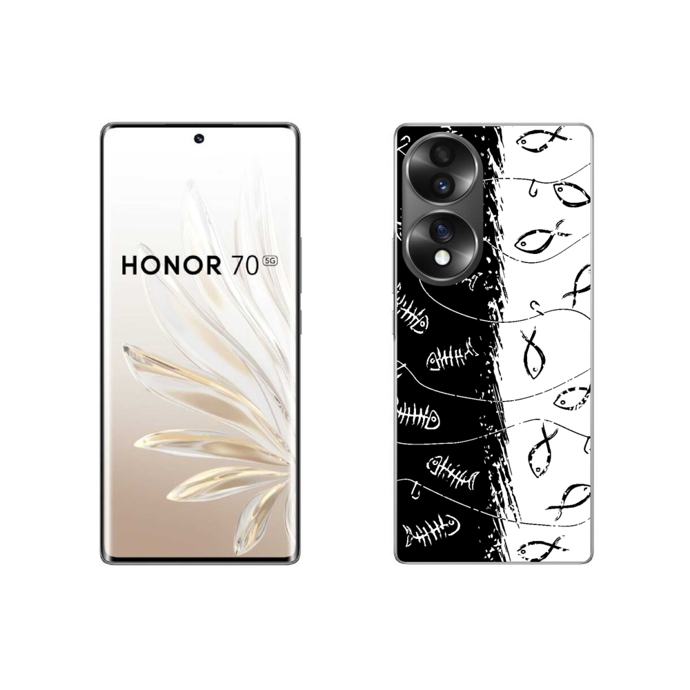 Gélový kryt mmCase na Honor 70 - kostry a rybky