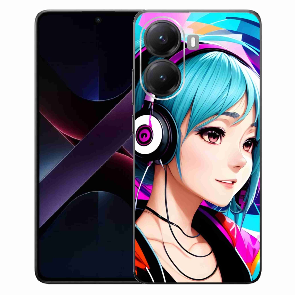 Gélový kryt mmCase na Xiaomi Poco X7 Pro 5G - dievča so slúchadlami