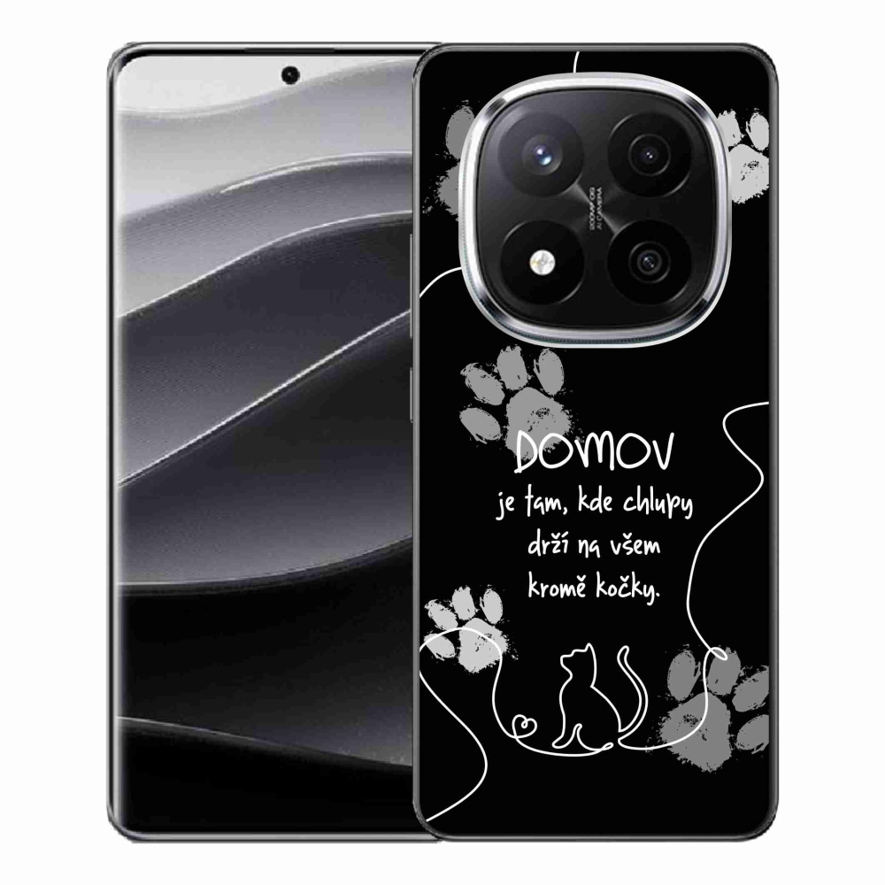 Gélový kryt mmCase na Xiaomi Redmi Note 14 Pro+ 5G - mačacie motív čierne pozadie